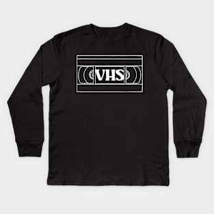 VHS Basic Retro Illustration VCR Home Video Cassette Tape 80's 90's Nostalgia Kids Long Sleeve T-Shirt